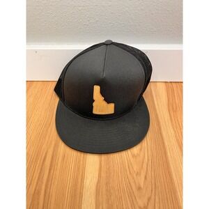 Roots Idaho‎ Flat Bill Trucker Cap Printed Color Wood Charcoal